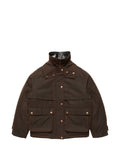 Brown Solid High-Neck Jacket 1