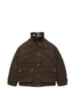 Brown Solid High-Neck Jacket 1