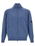 Blue Knitted Zip-Up Cardigan 1