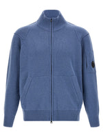 Blue Knitted Zip-Up Cardigan 1