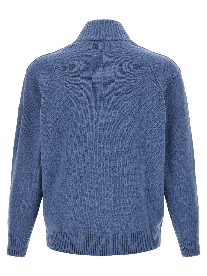 Blue Knitted Zip-Up Cardigan 2