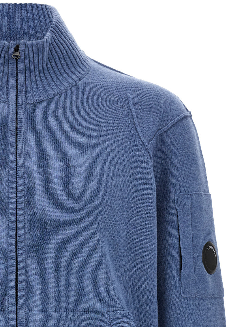 Blue Knitted Zip-Up Cardigan 3