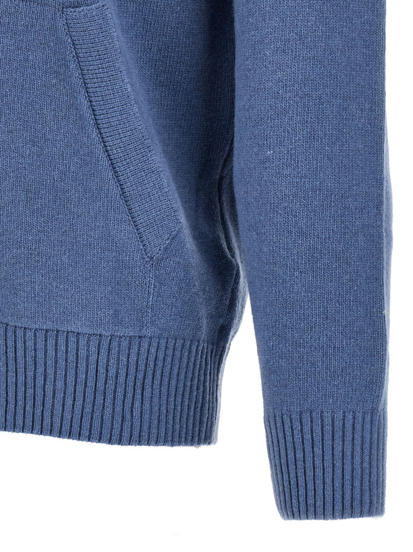 Blue Knitted Zip-Up Cardigan 4