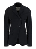 Black Solid Notched Lapel Blazer 1
