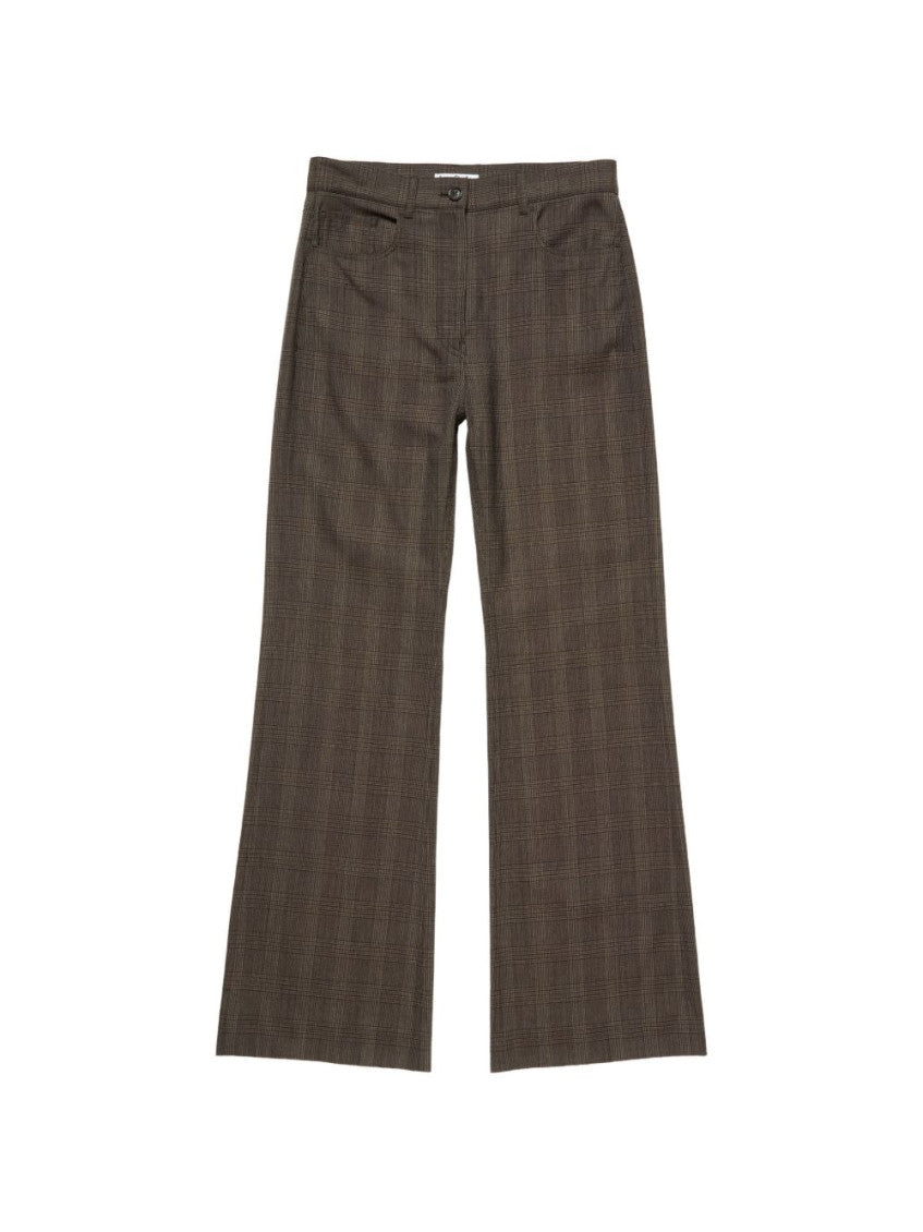 Brown Flared Flat Front Pants 1