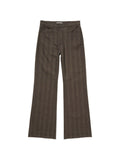 Brown Flared Flat Front Pants 1