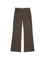 Brown Flared Flat Front Pants 1