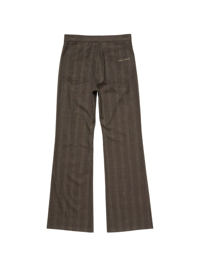 Brown Flared Flat Front Pants 2