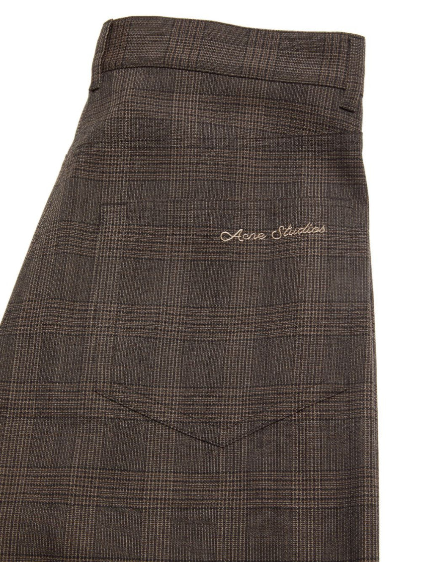 Brown Flared Flat Front Pants 3