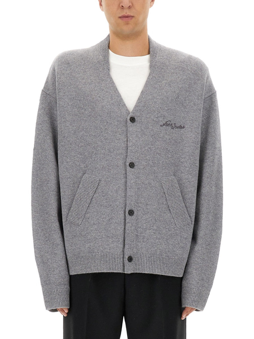 Light Grey V Neck Cardigan 1