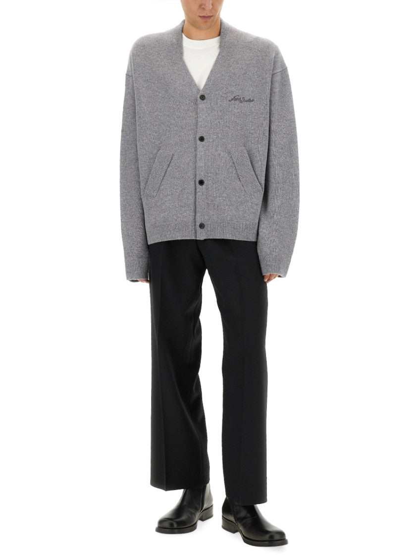 Light Grey V Neck Cardigan 2