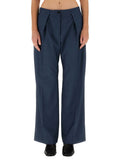 Blue Tailored Pleated Pants 1