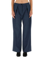 Blue Tailored Pleated Pants 1