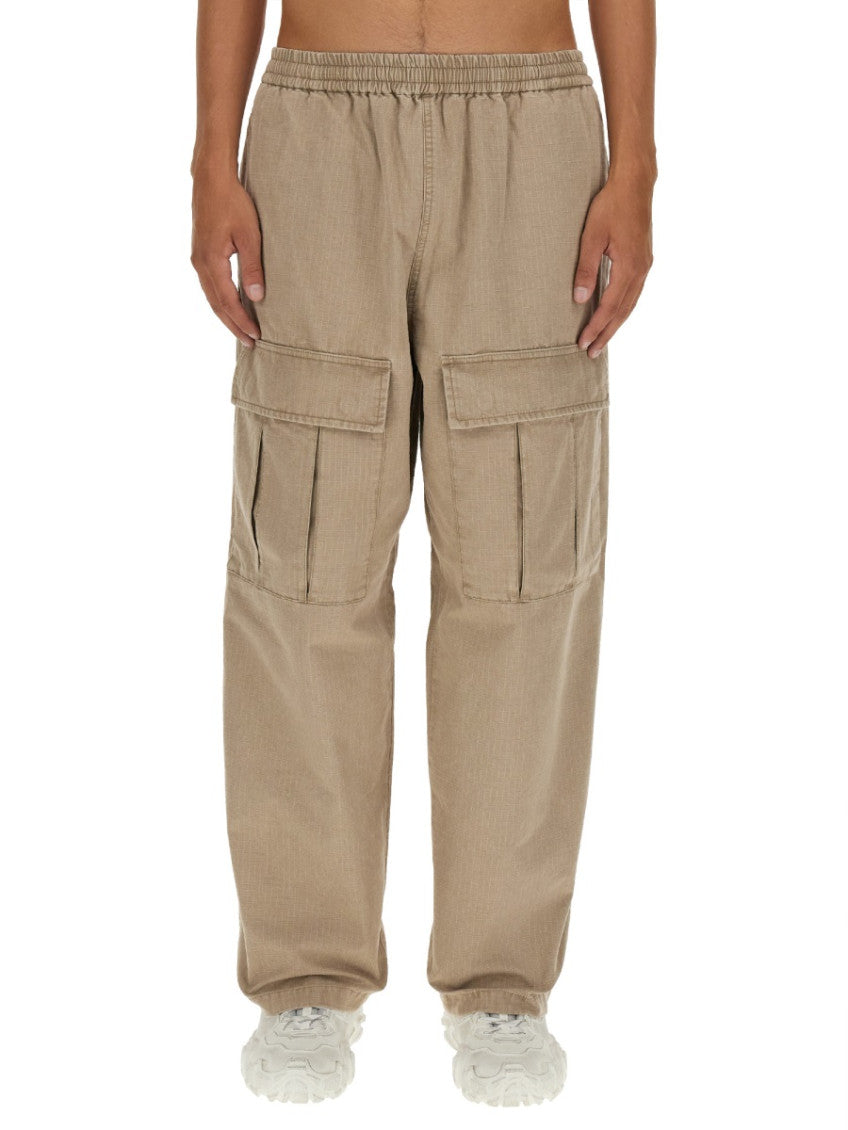 Beige Relaxed Cargo Trousers 1