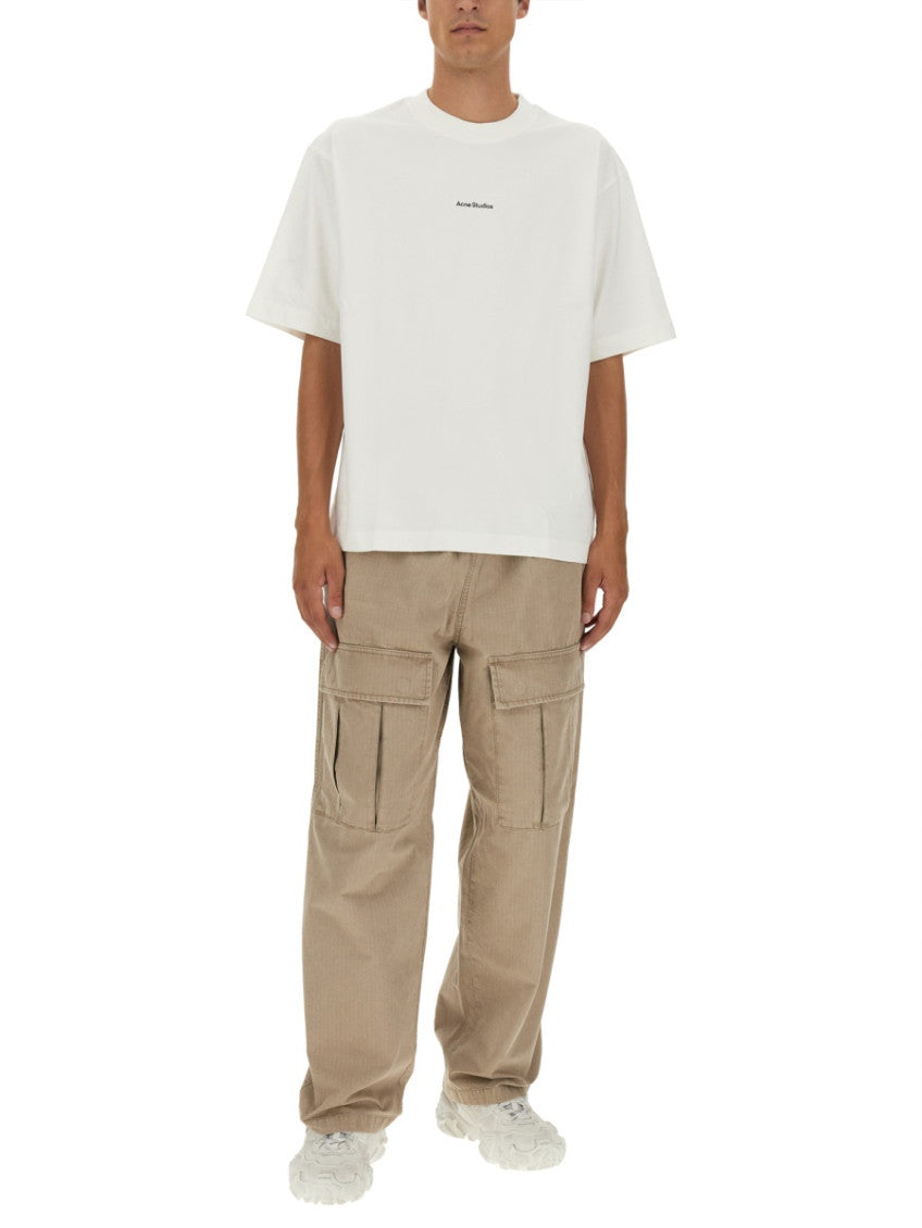 Beige Relaxed Cargo Trousers 3