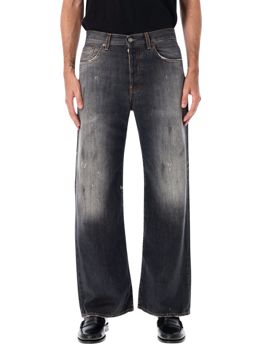 Black Relaxed Mid Rise Jeans 1
