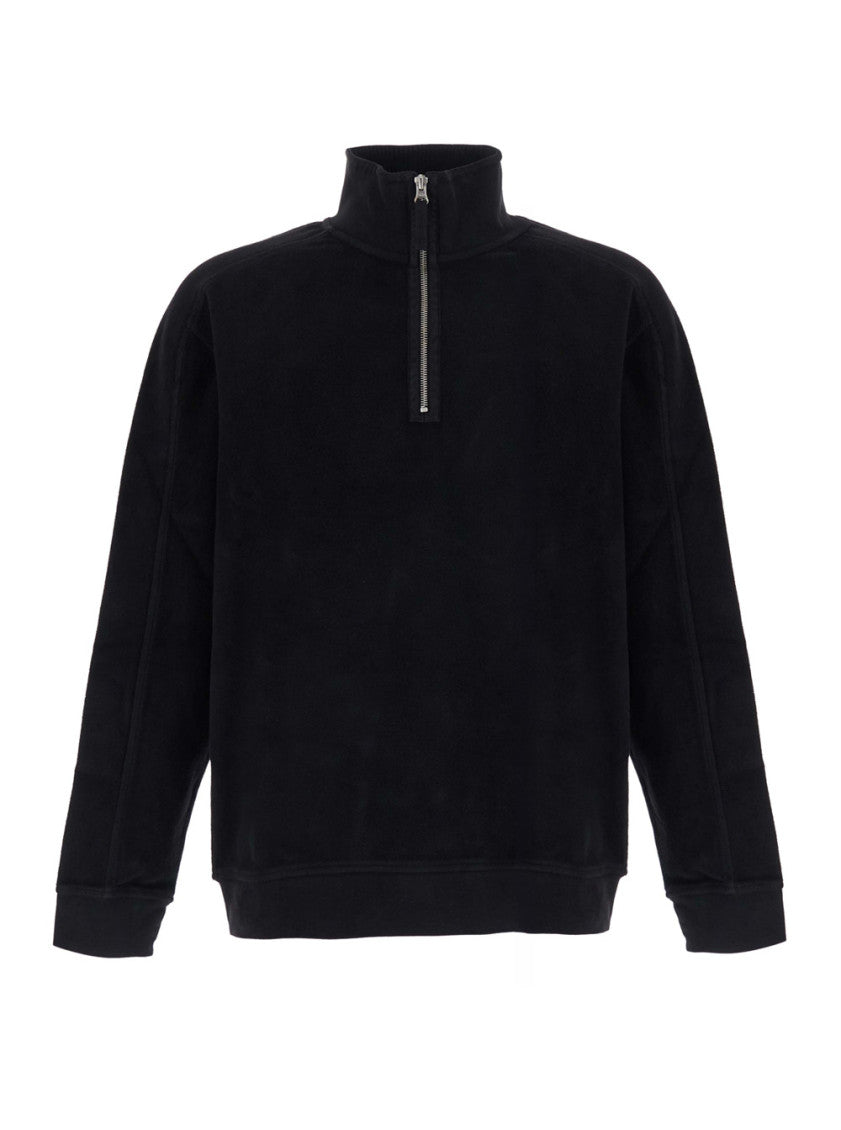 Black Solid Mock Collar Sweater 1