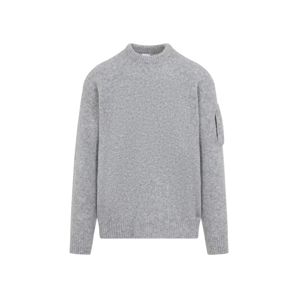 Grey Textured Crew Neck Sweater 1