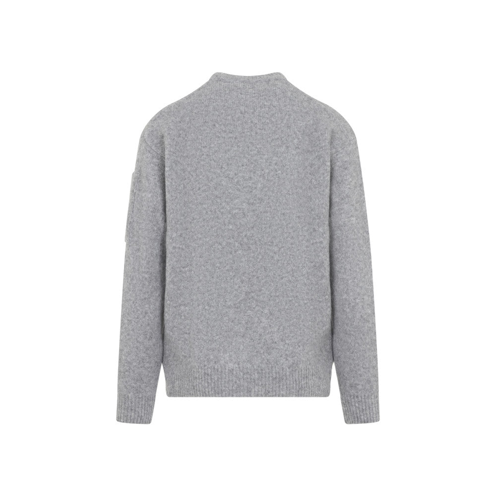 Grey Textured Crew Neck Sweater 2