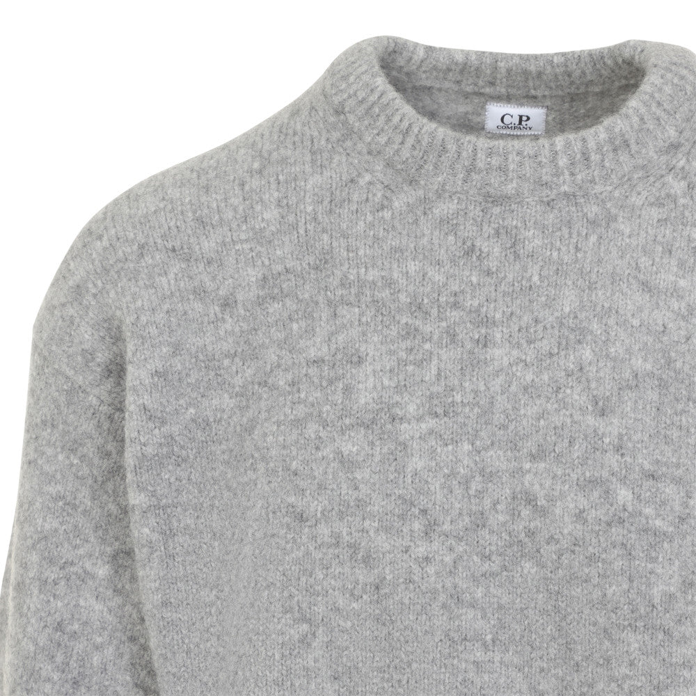 Grey Textured Crew Neck Sweater 4