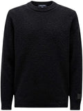 Black Textured Crew Neck Sweater 1