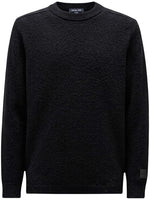 Black Textured Crew Neck Sweater 1
