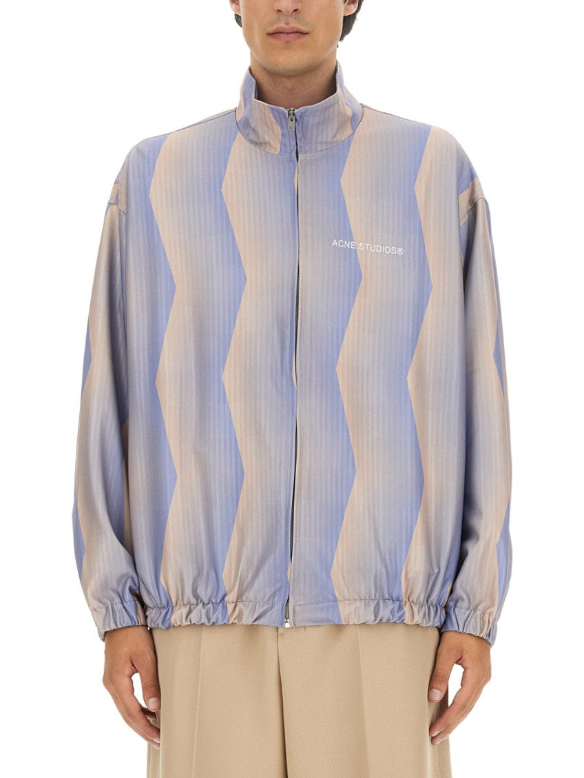 Blue Mock Collar Jacket 1