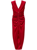Red V Neck Maxi Dress 1