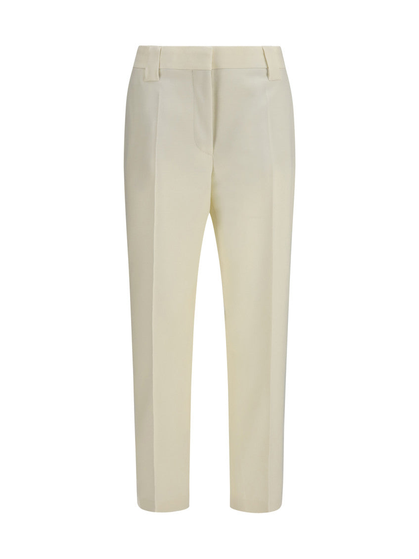 Off White Tailored Flat Front Pant 1