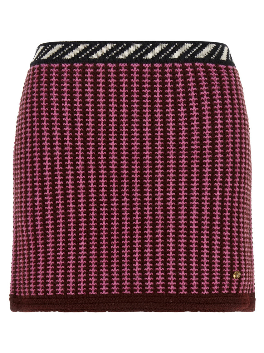 Pink Knitted Slim Skirt 1