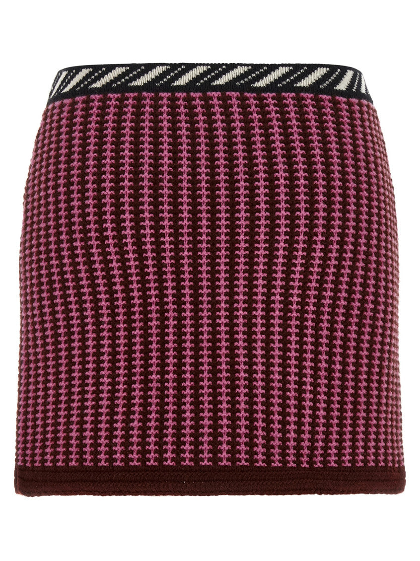Pink Knitted Slim Skirt 2