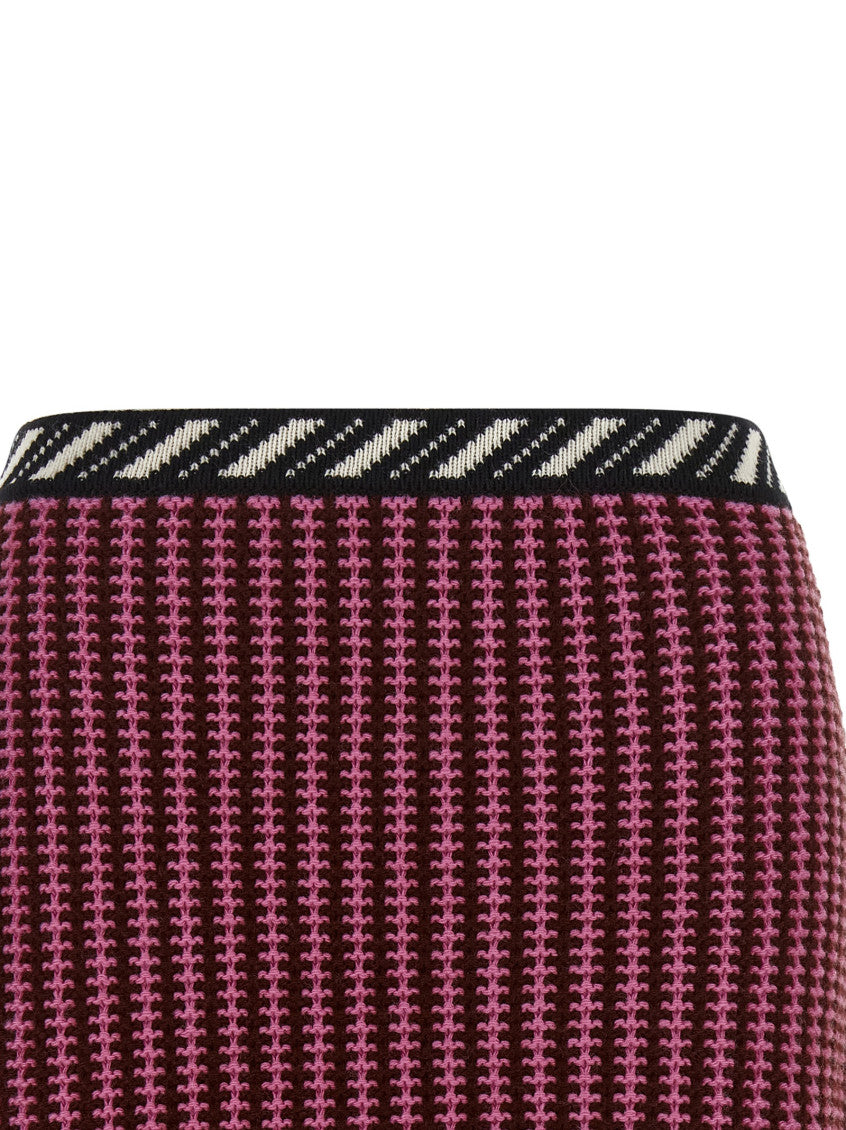 Pink Knitted Slim Skirt 3
