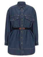 Blue Mini Shirt Dress 1
