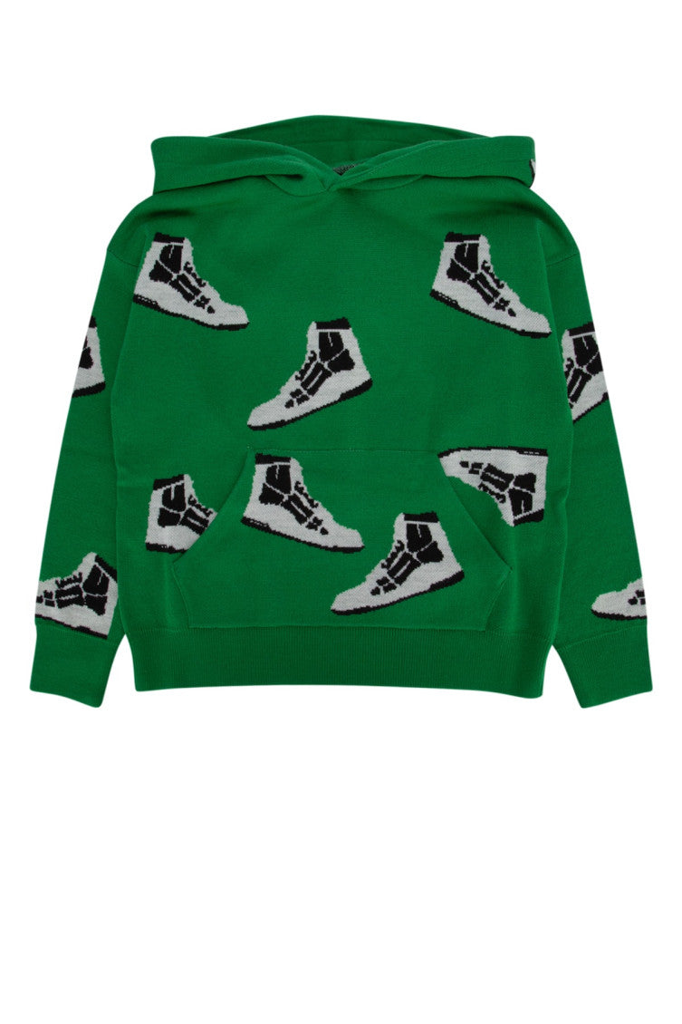 Kids Green Printed Hoodie 1