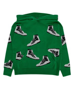 Kids Green Printed Hoodie 1