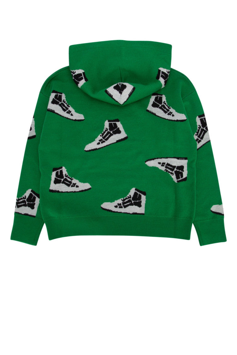 Kids Green Printed Hoodie 2