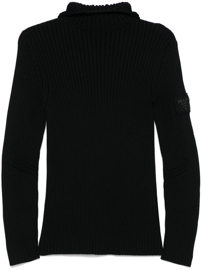 Black ribbed-knit Sweater 1