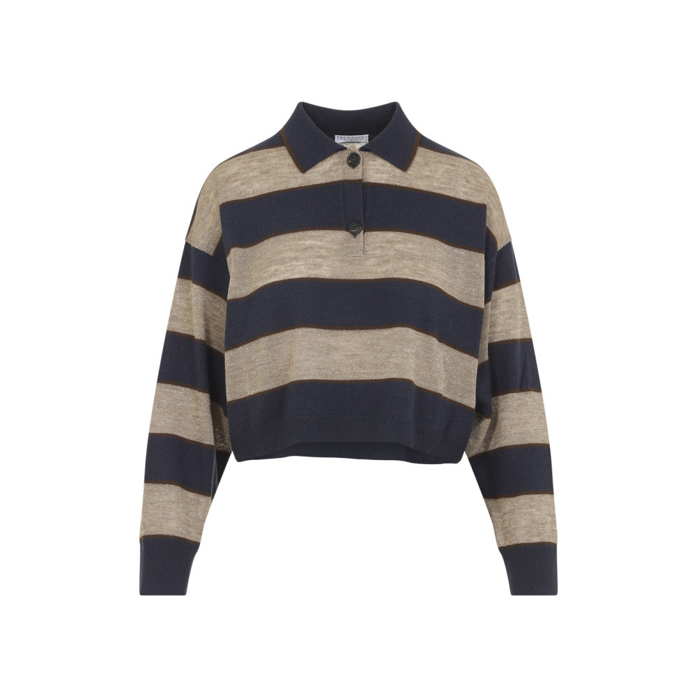 Blue Striped Polo 1