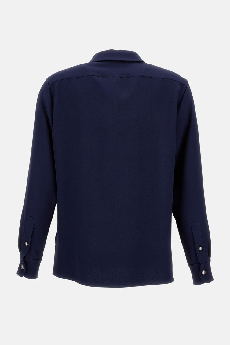 Navy Blue Silk Shirt 2