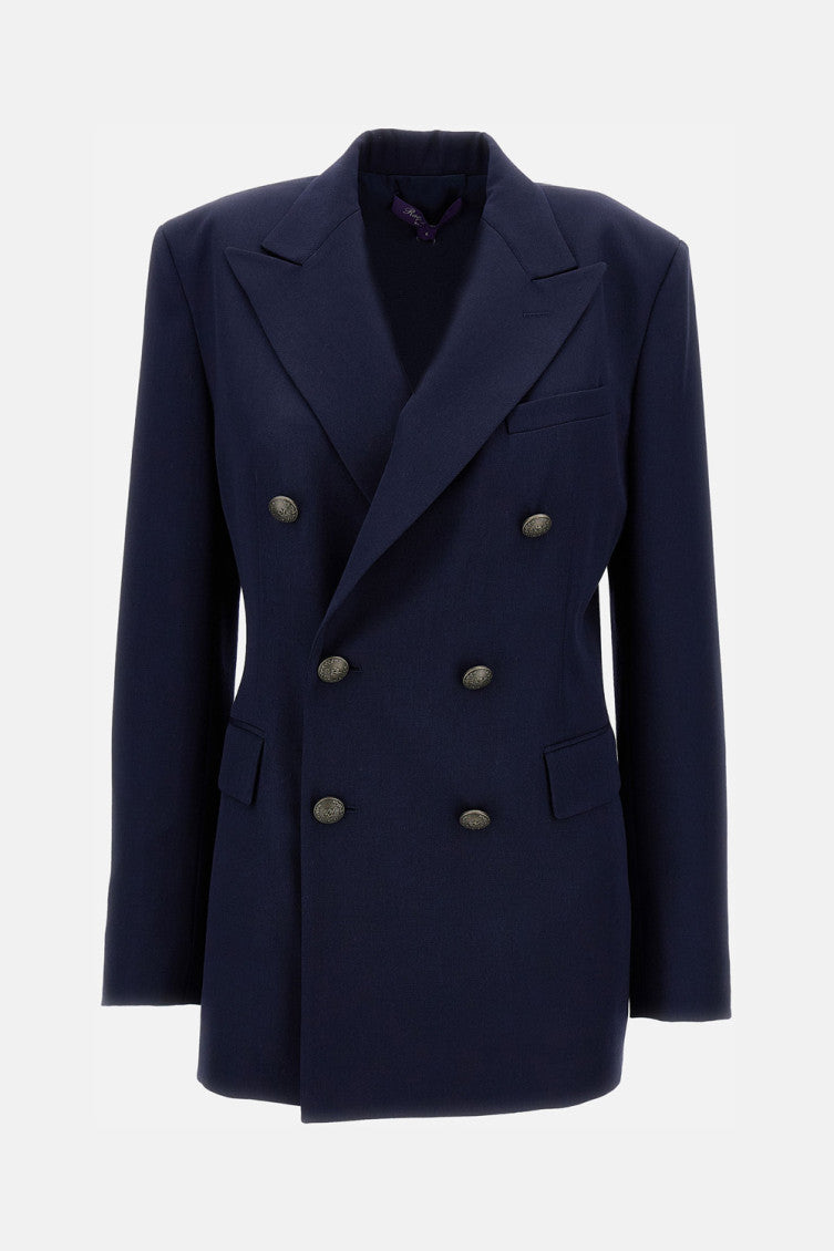 Blue Double-breasted Blazer 1