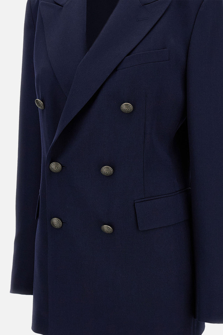 Blue Double-breasted Blazer 3