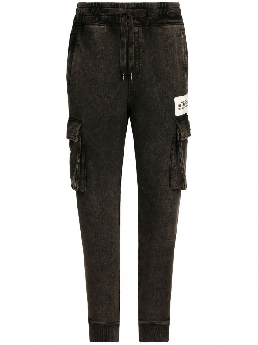 Black Tapered Cargo Trousers 1