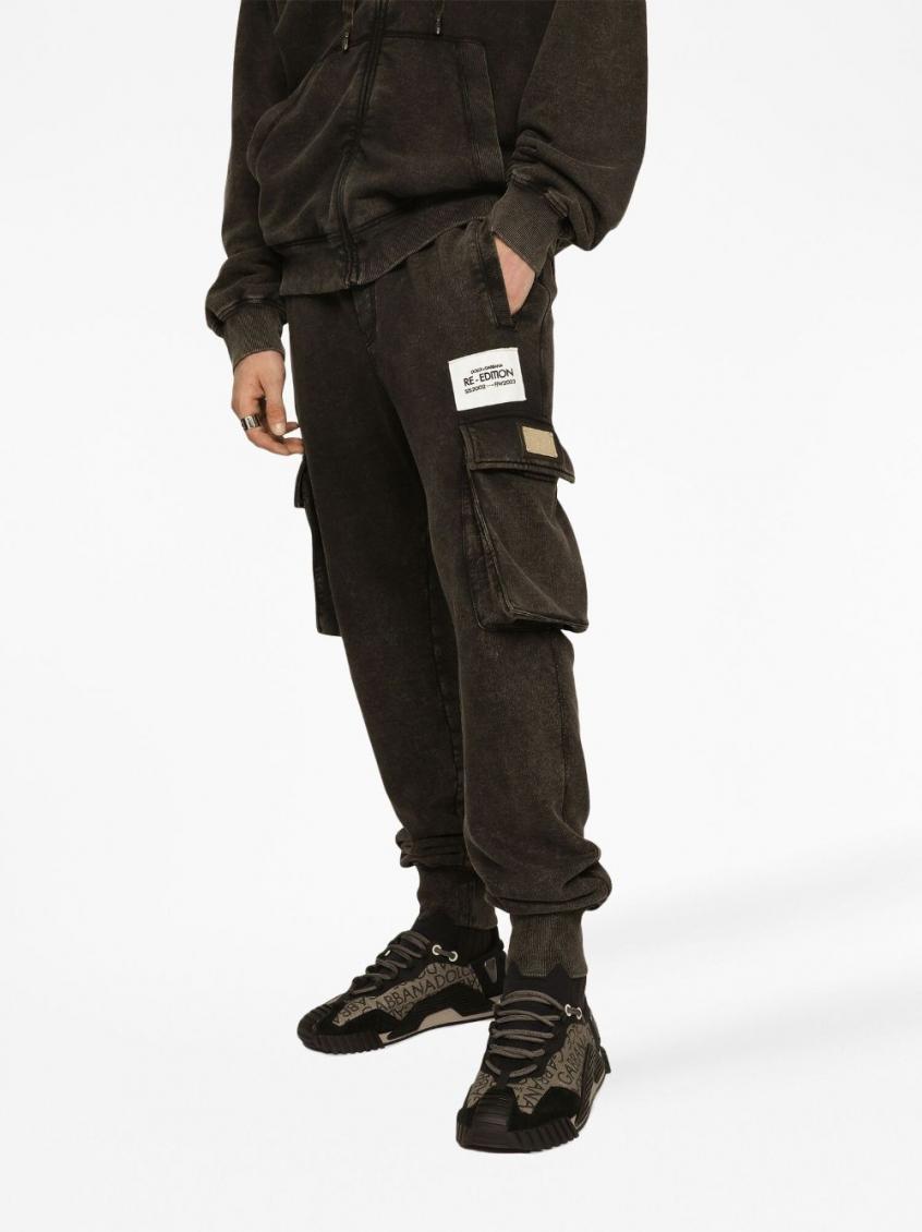Black Tapered Cargo Trousers 3