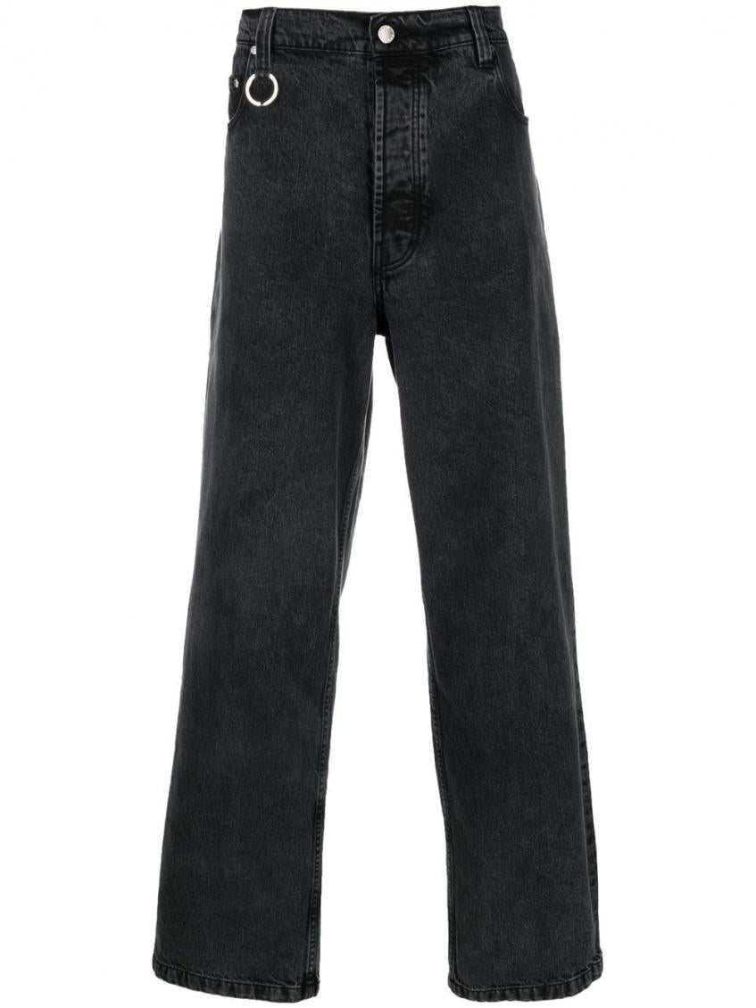 Black Black Mid-rise Straight Leg Jeans 1