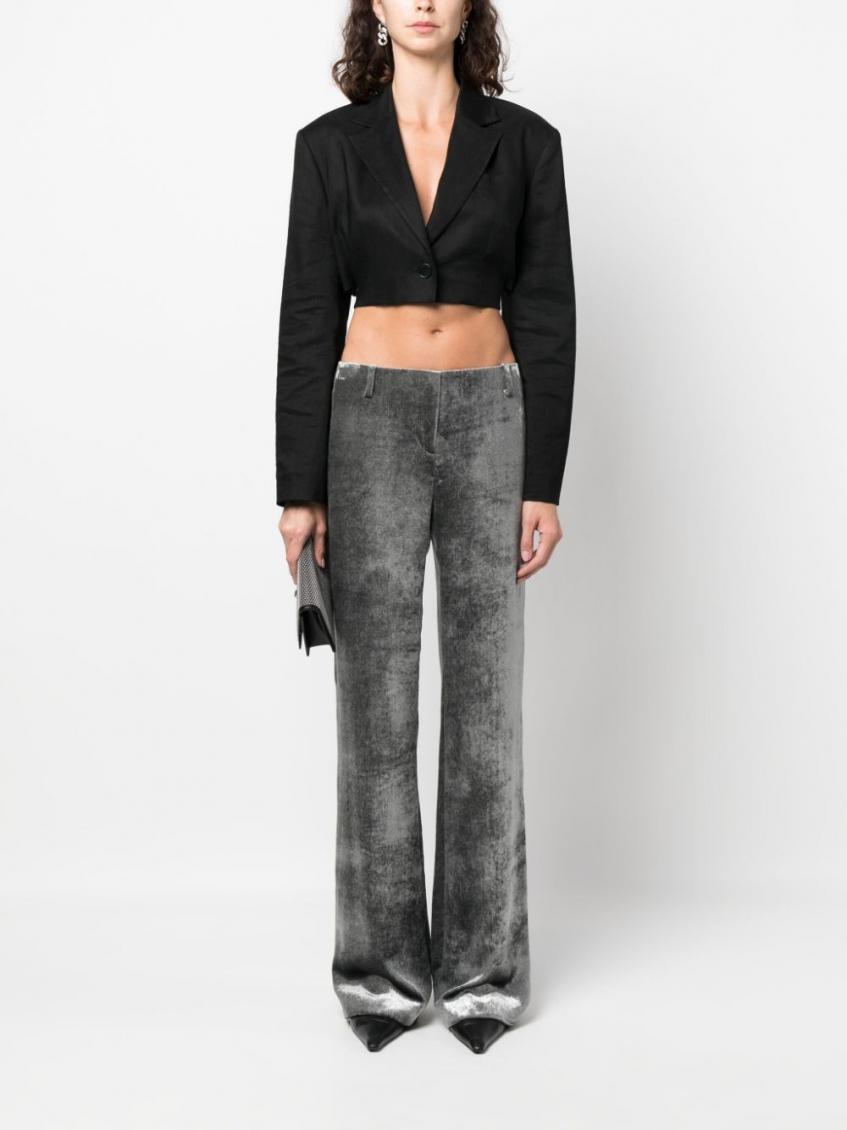 Grey Grey Low-rise Trousers 3