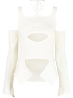 White Off White Knit Ribbed Top 1