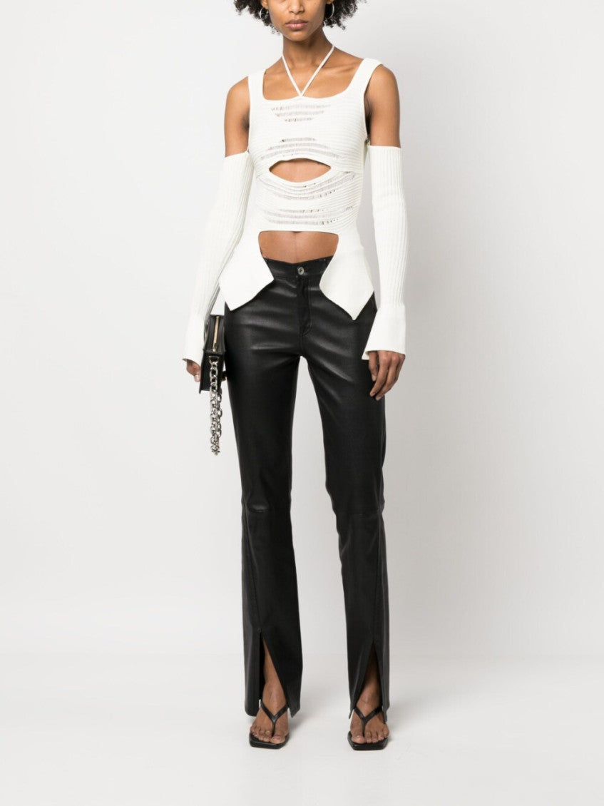 White Off White Knit Ribbed Top 4