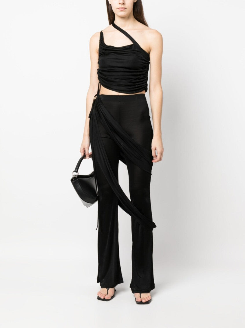 Black one-shoulder draped top 4