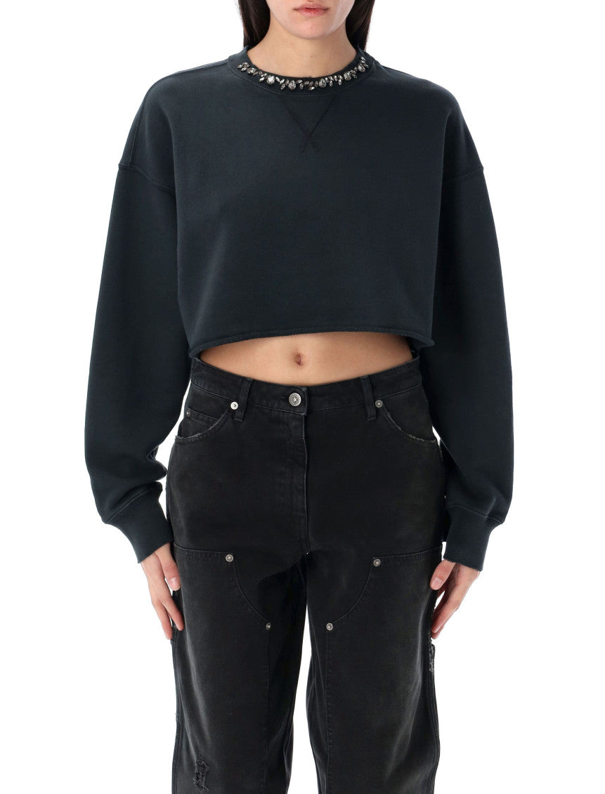 Black Organic Cropped Sweatshirt 1