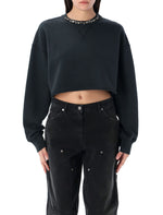 Black Organic Cropped Sweatshirt 1